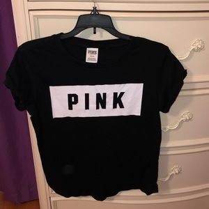 Black, pink tee